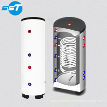 Calefator solar do tanque de armazenamento do aquecimento de assoalho da água quente do calefator bobina solar inoxidável
